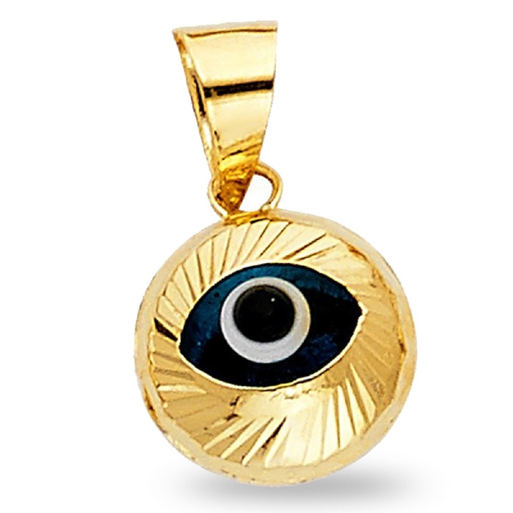24k Shiny Gold Plated Eye Pendant,Evil eye charm glass evil eye charms