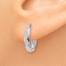 Pre-owned Skyjewelers Real 14kt White Gold Diamond-cut Hoop Earrings