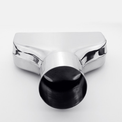 3" inlet 10" length Slanted Rectangle Rolled 304 Stainless Steel Exhaust Tip