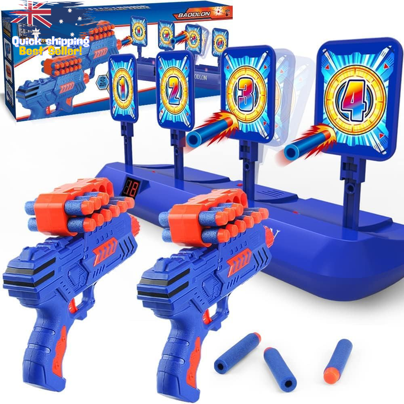 Shooting Game Toy for Kids 5-10, Digital Targets, Foam Dart Gun, Scoring Board