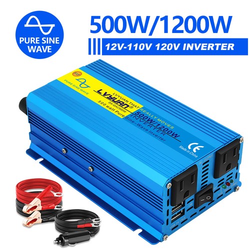 500w 1200w Pure Sine Wave Power Inverter 12v To 110v Converter Caravan Boat