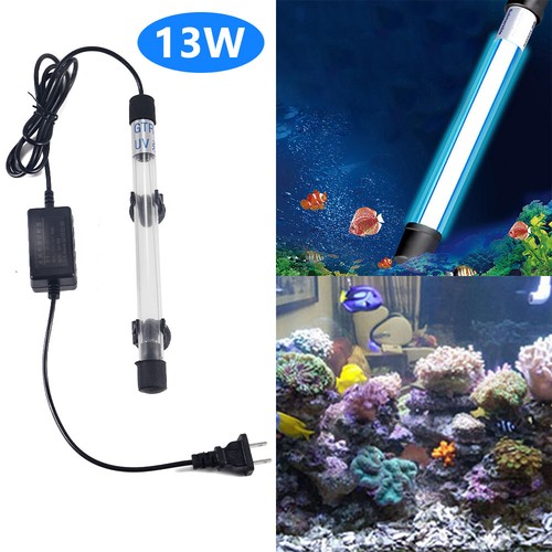 13W Aquarium Submersible Light Sterilizer Pond Fish Tank Germicidal Clean Lamp
