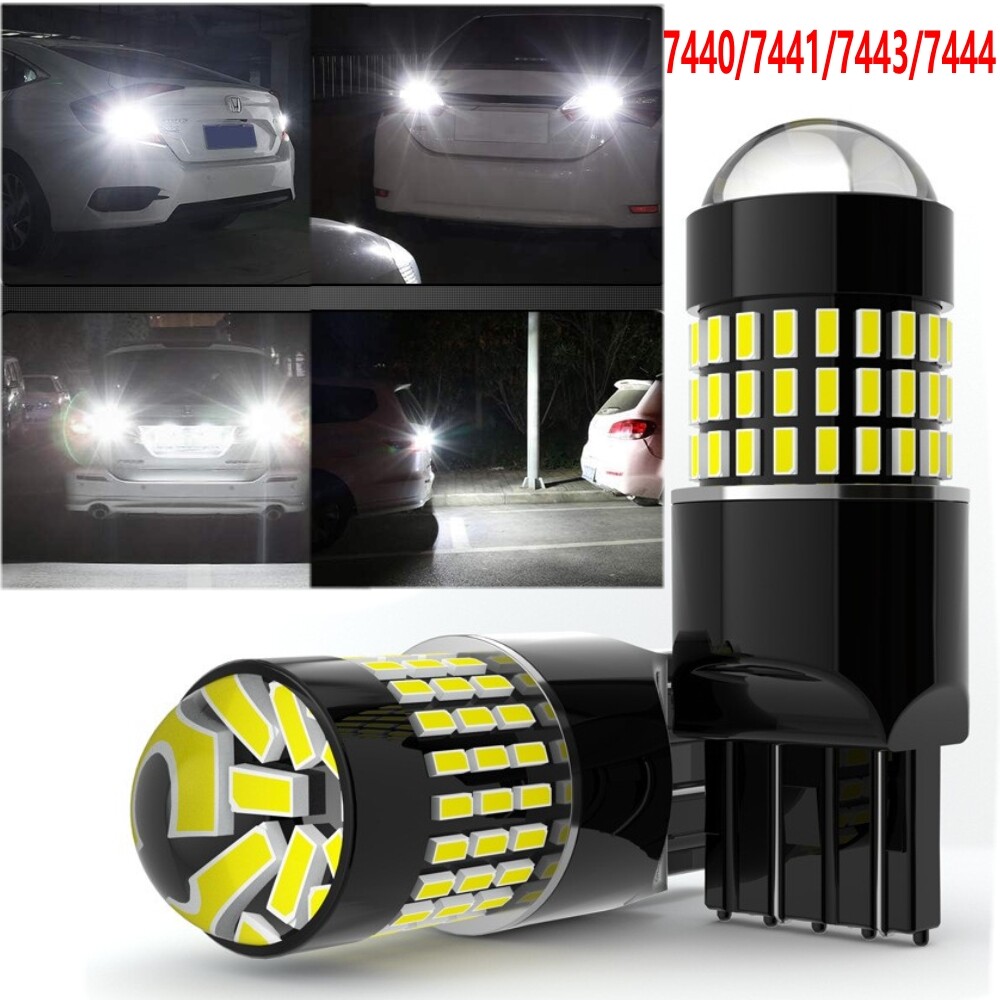 7443 LED Strobe Flashing Blinking Brake Tail Light Parking Safety Warning Bulbs