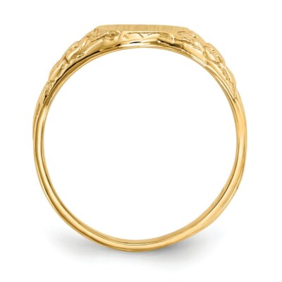 Pre-owned Superdealsforeverything Real 14kt Yellow Gold 10.0x8.0mm Closed Back Signet Ring S:6