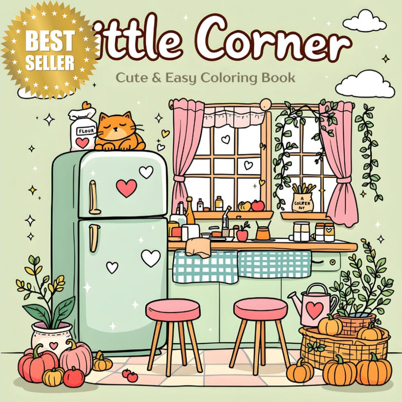 Little Corner: Cute & Easy Coloring Book for Adults & Teens, a Cozy Collection o