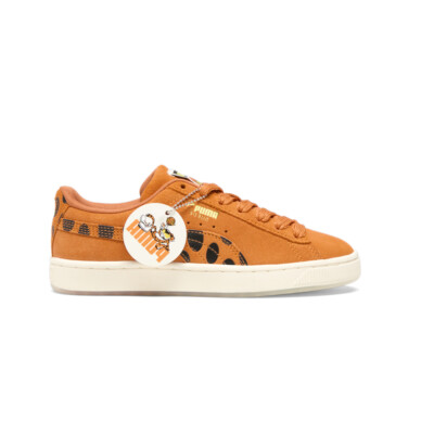Молодежные кроссовки Puma Suede X Cheetah на шнуровке для мальчиков оранжевого цвета, повседневная обувь 39885401