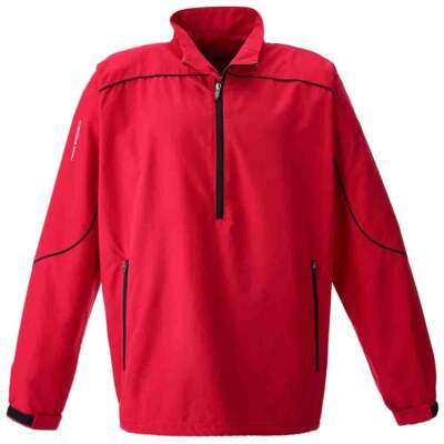 Page & Tuttle Free Swing Peached HalfZip Windbreaker Pullover Mens Red Casual Ou