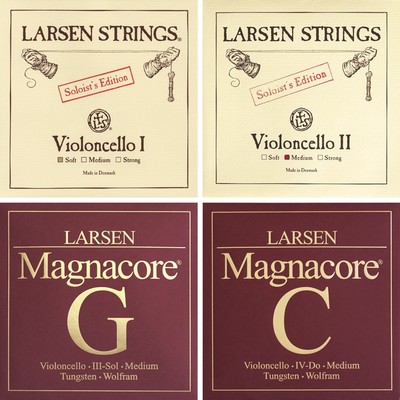 Larsen Soloist S A, D And Magnacore G,C Cellosaiten Set Combination