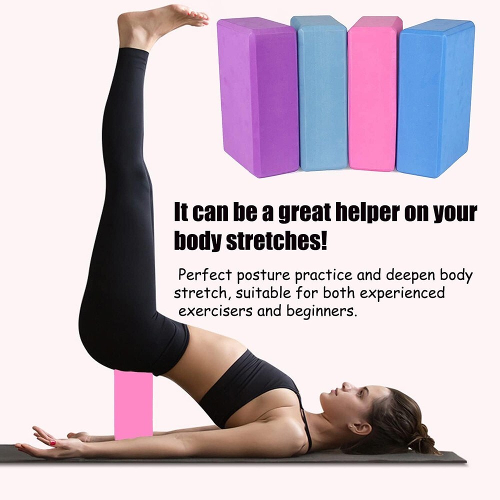 2pcs Yoga Blocks EVA Foam Exercise Brick Lightweight Odor Resistant for Home Gym