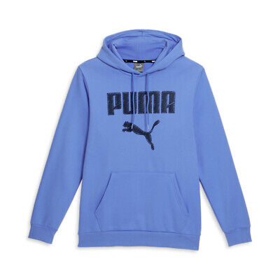 Пуловер с капюшоном и вышивкой из искусственной кожи Puma, мужская повседневная верхняя одежда синего цвета 84578445