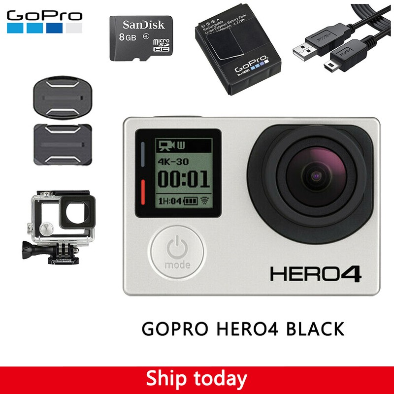 Gopro Hero 4 Black 4k Ultra Hd Camera Camcorder Waterproof Case 8g Sd Card Us Polybull Com