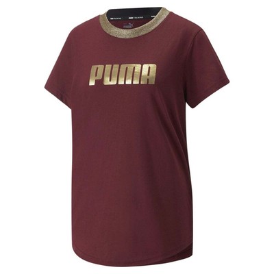 

Спортивная футболка Puma Deco Glam с круглым вырезом и коротким рукавом, женские фиолетовые повседневные топы, Фиолетовый