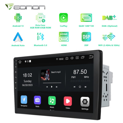 Eonon UA12S Plus Android 13 6+64G Double 2Din 10.1'' Car Stereo Radio GPS CarPlay