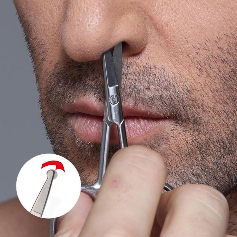 Facial Nose Hair Scissor Round Head Safety Stainless Steel Hair