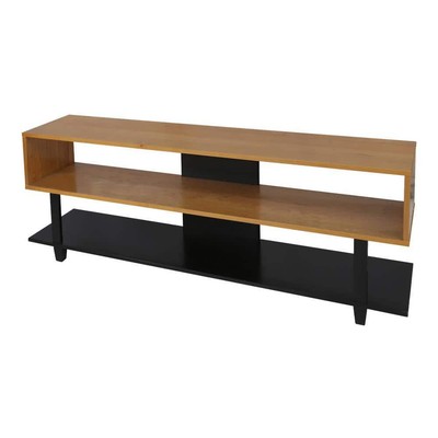 24" X 62" X 14" Wood Open Storage Natural Cherry/black