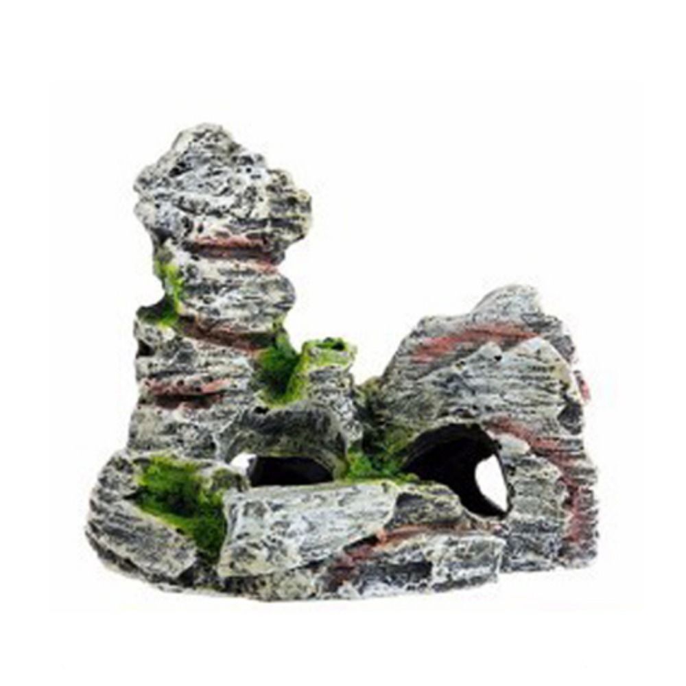 Resin Aquarium Rock Cave Fish Tank Decorations Ornament Mountain Hiding