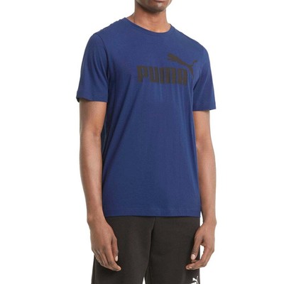 

Футболка Puma Ess Logo с круглым вырезом и короткими рукавами, большие высокие мужские размеры , спортивные, Синий, Puma Ess Logo Crew Neck Short Sleeve T-Shirt Big Tall