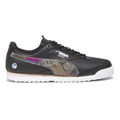 Puma Bmw Mms Roma Via Lace Up  Mens Black Sneakers Casual Shoes 30778001