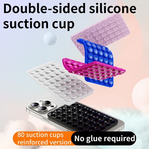 Suction Cup Phone Case Mount Double-Sided Silicone Sticky Phone Stand Holder