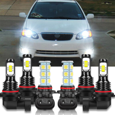 Para For Toyota Corolla 2005 2006 2007 2008 faro LED alto/bajo + luz antiniebla