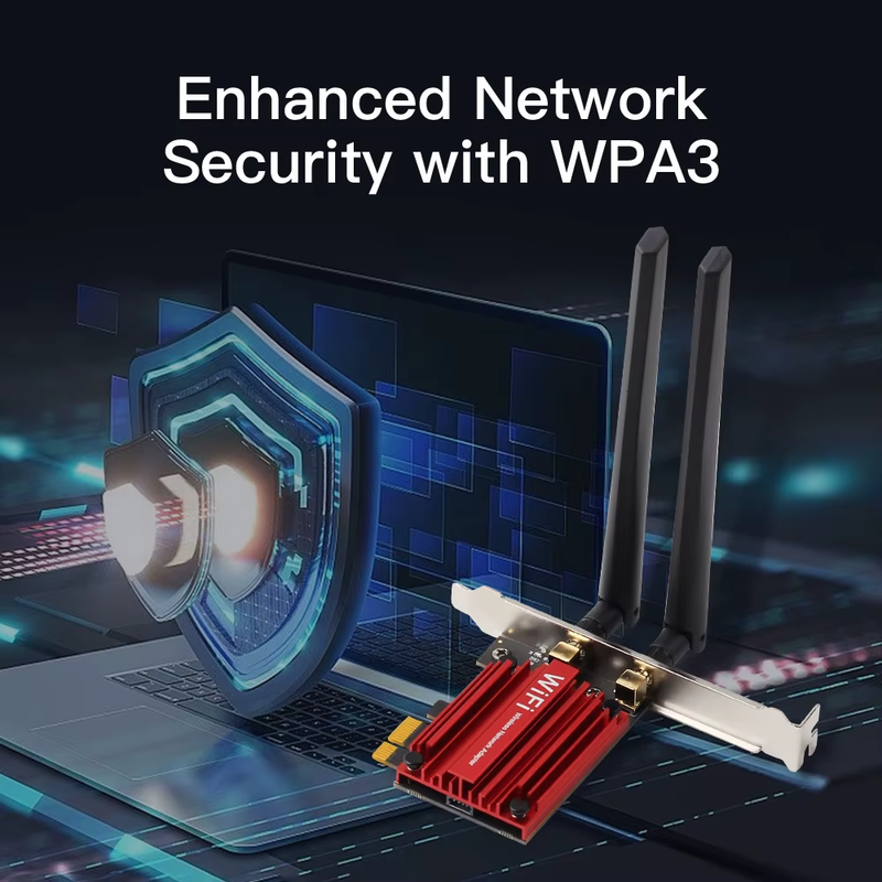 WiFi 6E AX210NGW AXE3000 Tri Band 2.4G/5G/6Ghz Wireless PCIE Adapter Compatible