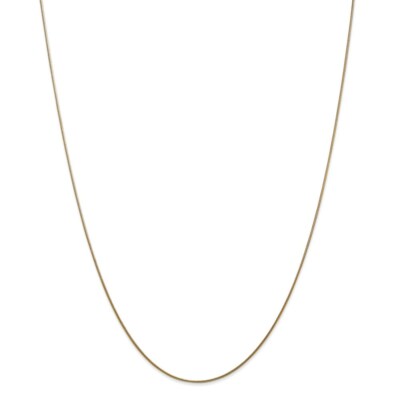 Pre-owned Superdealsforeverything Real 14kt Yellow Gold .8mm Round Snake Chain; 24 Inch; Lobster Clasp