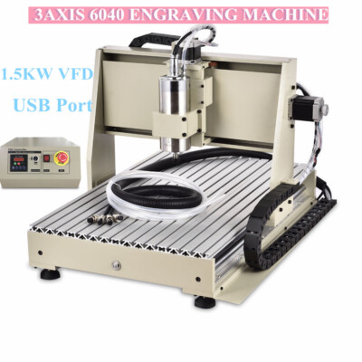 3-AXIS CNC 6040 Router 3D Engraver 1.5KW Milling Engraving Cutter Machine USB