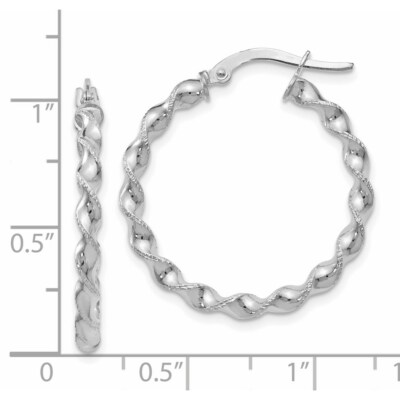 Pre-owned Superdealsforeverything Real 14kt White Gold Twisted Hoop Earrings