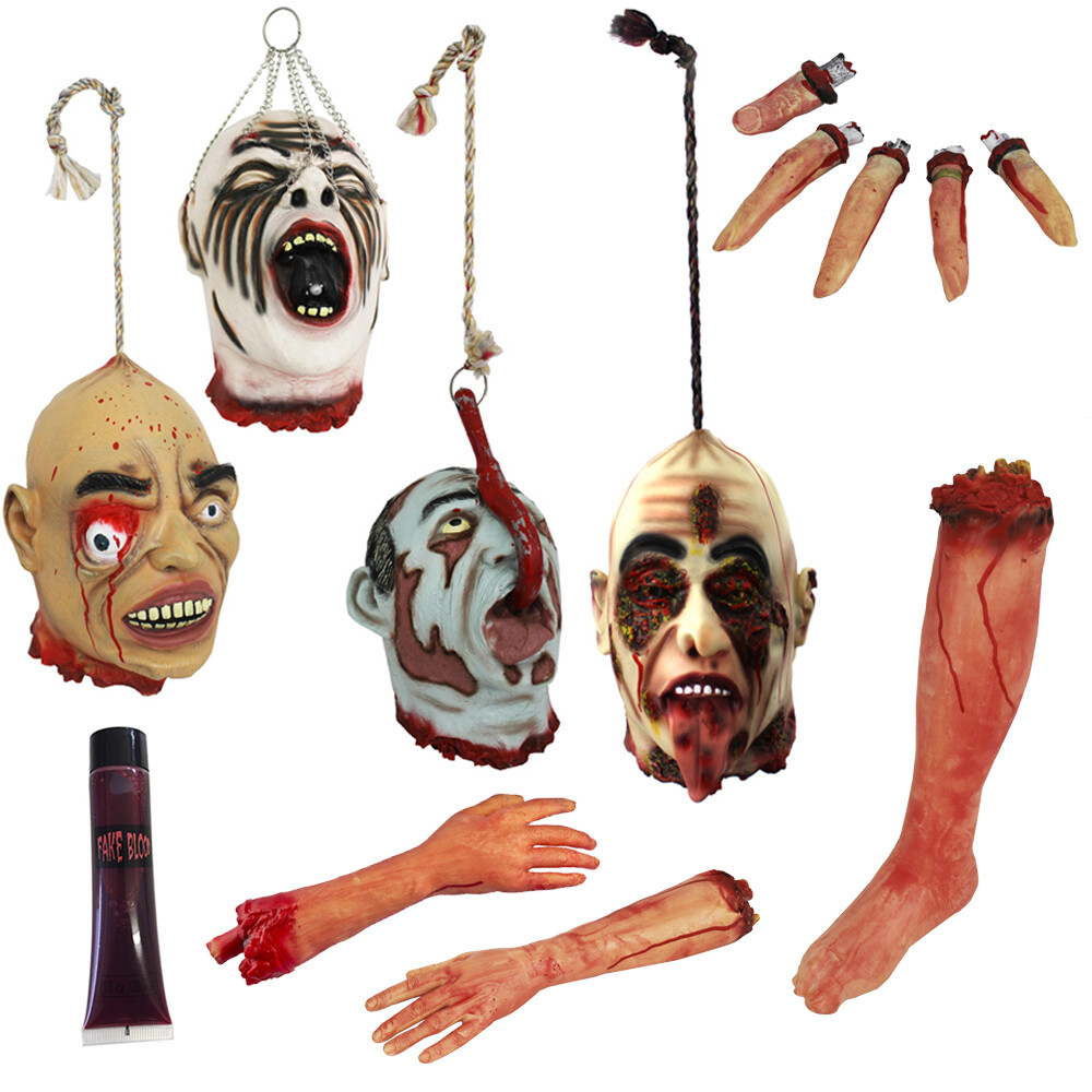 9 PIECE SEVERED LIFE SIZE LIMBS PARTY PROP PACK HALLOWEEN SCARY