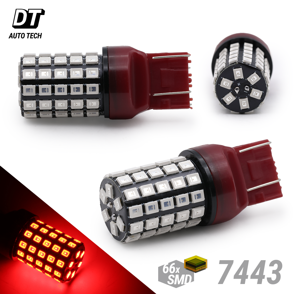 Syneticusa 7443 Red LED Rear Brake Stop Parking Tail Light Bulbs