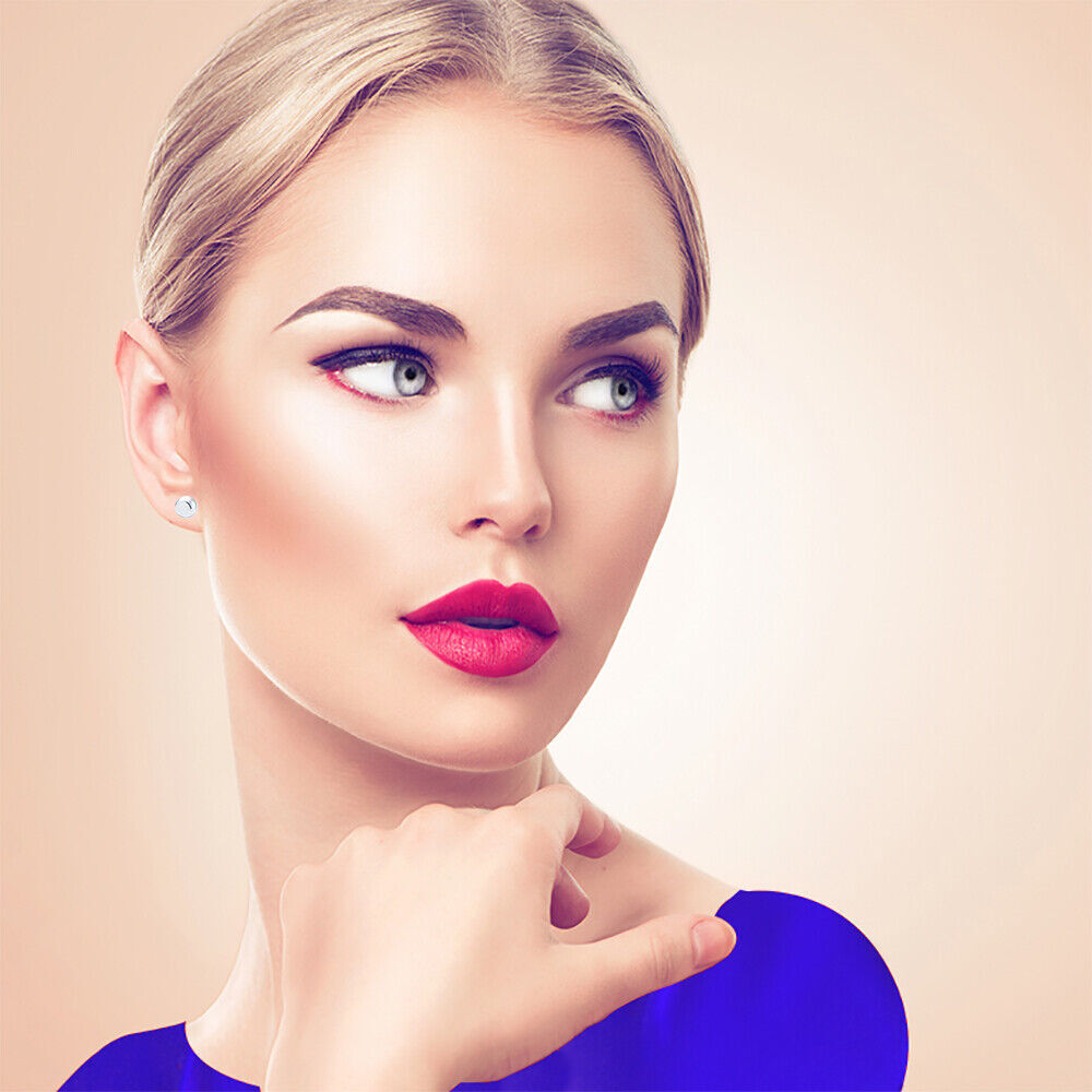 S925 Sterling Silver Round Ball Stud Earrings High Polished Butterfly Post Backs