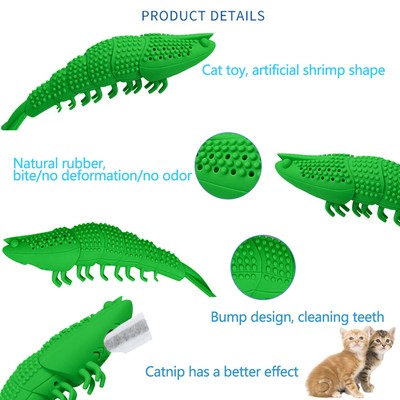 Cat Catnip Toys Interactive Cat Toothbrush Chew Toy Crayfish Shape Pet Toy New