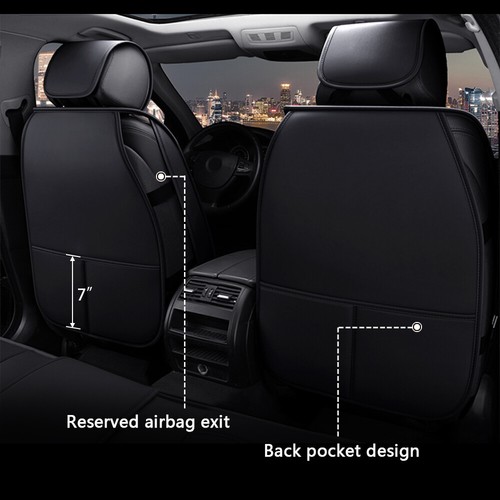 For Toyota Tacoma Leather Car 5 Seat Cover Front Rear Full Set Cushion Protector