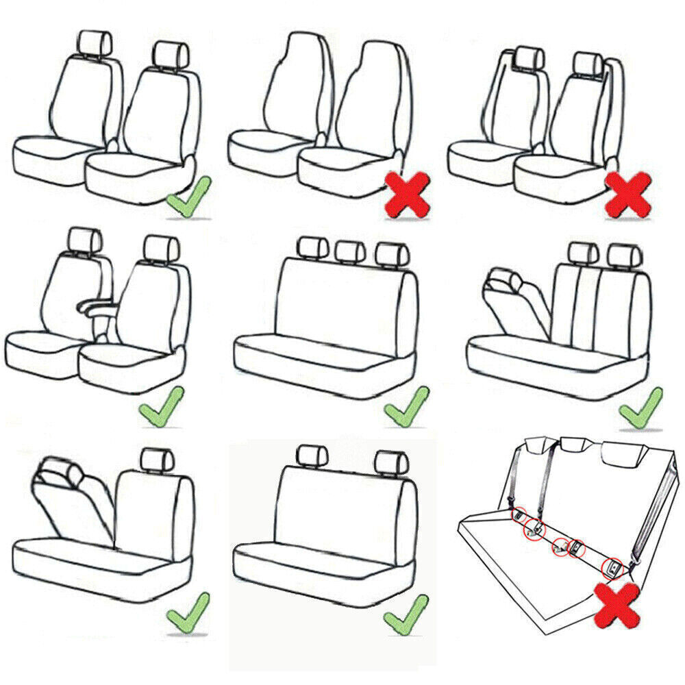 For Dodge Charger Seat Cover Cushion Full Set PU leather 5-Seat Rear & Front AB