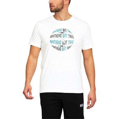 

Мужская футболка Puma Advanced Circle Graphic с круглым вырезом и короткими рукавами размера  670505, Белый, Puma Advanced Circle Graphic Crew Neck Short Sleeve