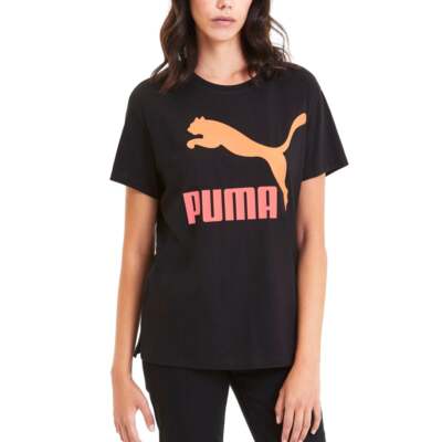 

Футболка с круглым вырезом Puma Classics Logo Женские черные повседневные топы 595514-91, Черный