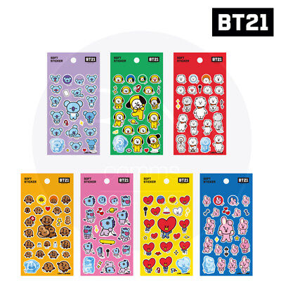 BTS BT21 Official Authentic Goods Soft Sticker 7SET by Kumhong +Tracking Number
