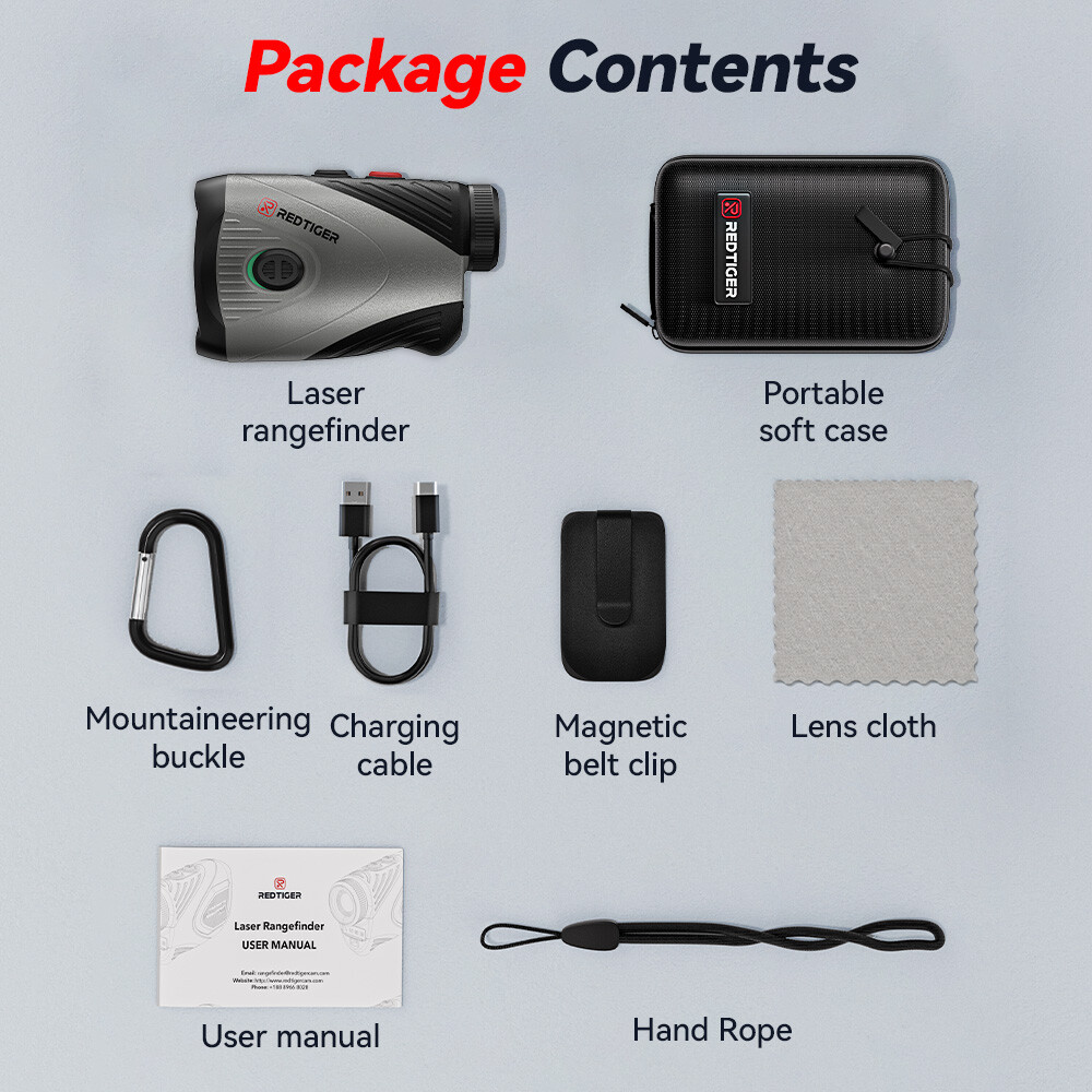 REDTIGER Golf/Hunting Rangefinder 1200 Yards,7X Magnification USB-C Rechargeable