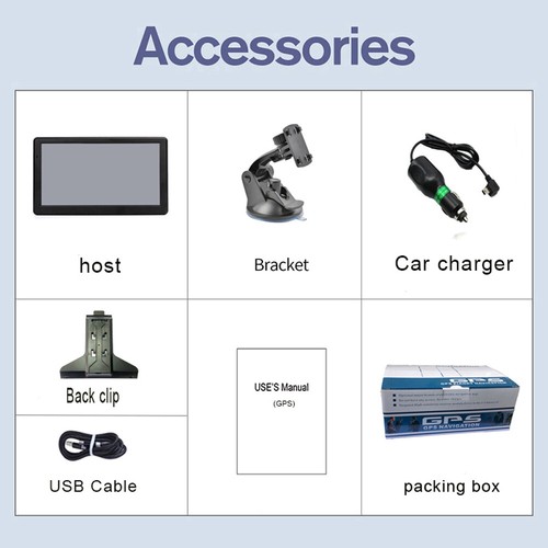 Vehicle GPS Navigation Touch Screen Maps Spoken Direction Car/Truck 7" Display