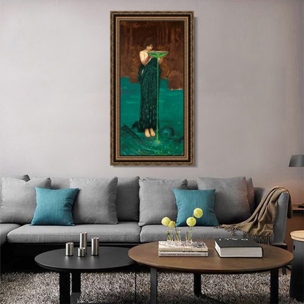 Framed Art Circe Invidiosa 1892 by John William Waterhouse Wall Art 18"x32"