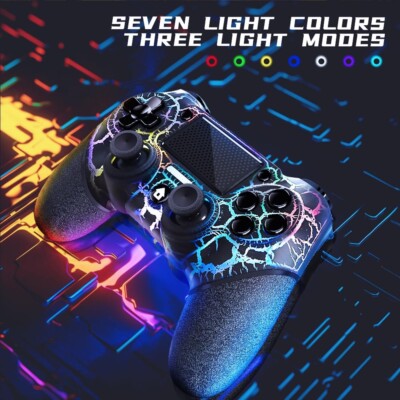 New Custom Design Color Light RGB Wireless PS4 Controller for PS4 console