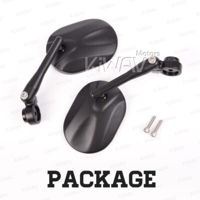 Bar end mirrors STARK oval black fits Moto Guzzi threaded stock handlebar ε