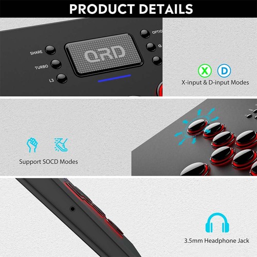 QRD Maestro S3 Arcade Controller Fight Stick Wireless For PS4/3/Switch/Steam/PC