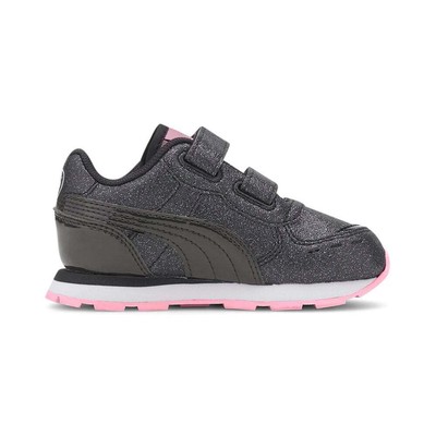 

Puma Vista Glitz V Slip On Toddler Girls Черные кроссовки Повседневная обувь 369721-10, Черный, Puma Vista Glitz V Slip On Toddler