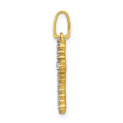 Pre-owned Superdealsforeverything Real 14kt Yellow Gold 1/6ct. Diamond Cross Pendant