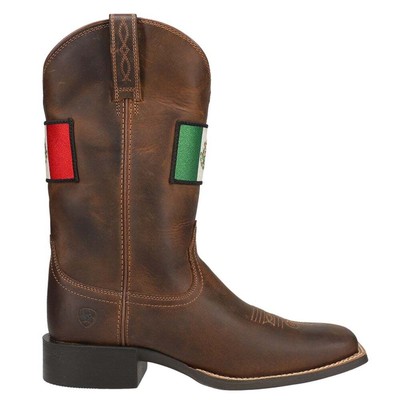 

Ariat Round Up Orgullo Mexicano Ковбойские женские коричневые повседневные ботинки с квадратным носком 100, Коричневый, Ariat Round Up Orgullo Mexicano Square Toe Cowboy