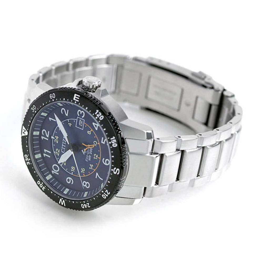 Pre-owned Citizen Promaster Land Eco-drive Blue Dial Men's Watch Bj7094-59l