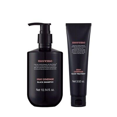 Moremo Black Shampoo 300ml Treatment 100g SET Grey Coverage K-Beauty
