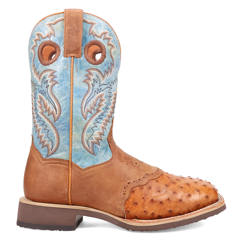 Dan Post Boots Ковбойские мужские коричневые повседневные ботинки Martel из страуса с квадратным носком DP6060