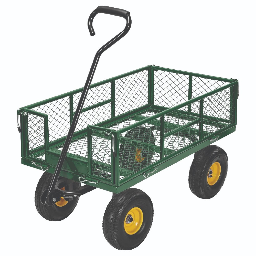 Omni Tool Heavy Duty Steel Garden Cart, Removable Mesh Sides, 600 lb Capacity
